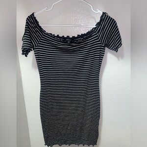 Off The Shoulder Stripe Dress